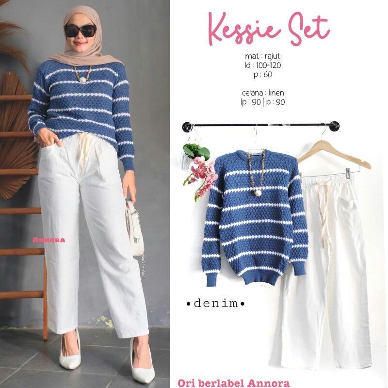 CHESSY SET + KESSIE SET  ( ATASAN + CELANA ) / BEST SELLER / BISA COD-Kessie denim