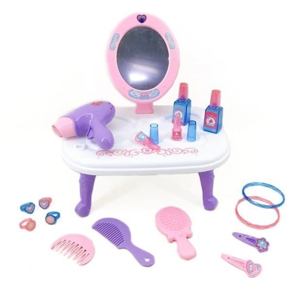 MAINAN CEWEK MEJA RIAS ANAK PEREMPUAN MAKE UP 688-32A HAPPY GIRL 18 PCS