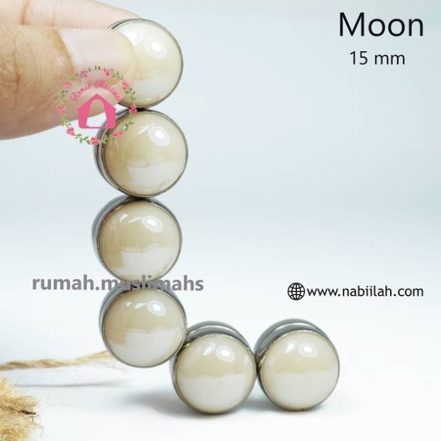 Bros magnet hijab turki MOON 15 mm jepit jilbab pin turkey magnetic brooch original bross kerudung