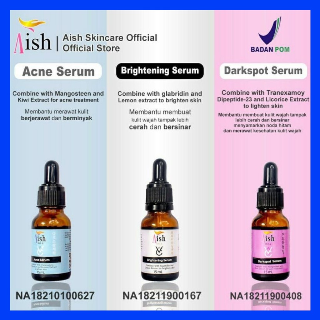 Aish Serum Korea Viral 100% Original BPOM Aish Brightening Serum Acne Serum Darkspot Serum