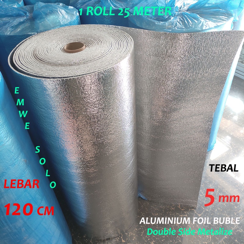[ 1 RoLL ] Tebal 5MM Thermal Busa Foam Aluminium Foil / Peredam Panas dan Suara kap mesin mobil / at