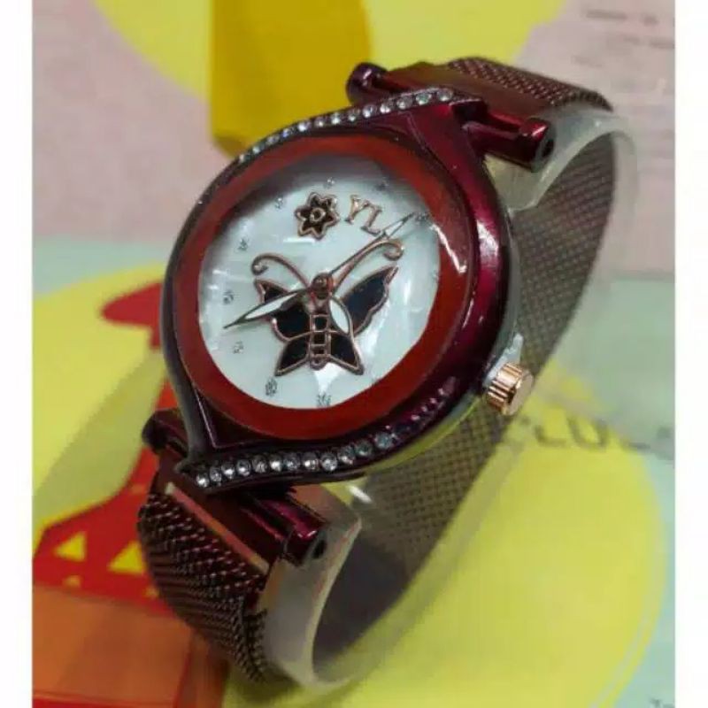 Jam Tangan Wanita Kupu&quot; oval Magnet New (Dikirim Dari Jakarta)