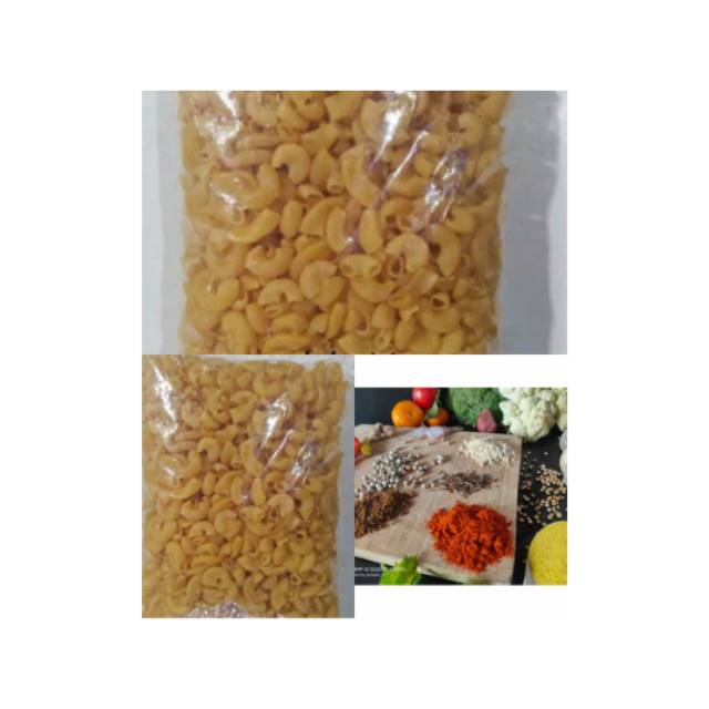 

Paket makaroni mentah bantat + bumbu