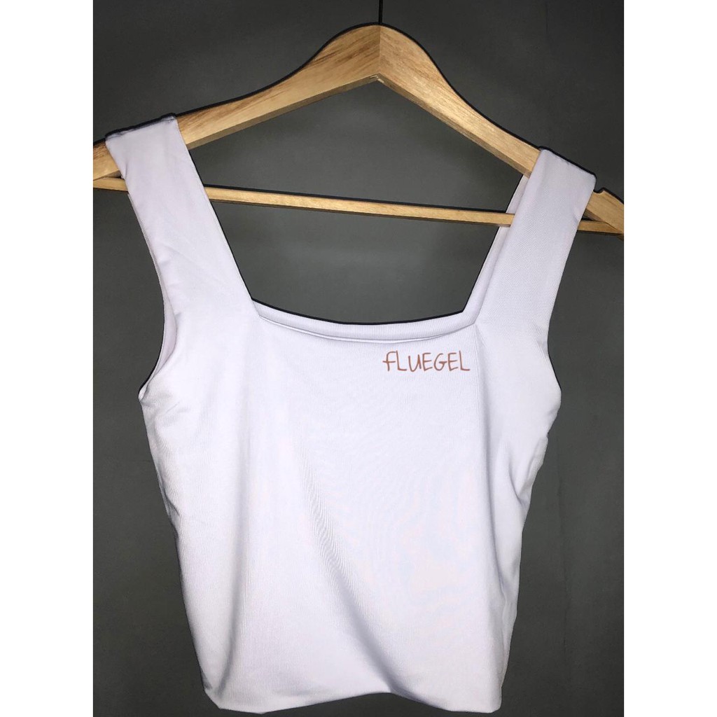 Fluegel Long Mia Crop Top Korea Fashion Atasan Wanita Tank Top Crop Fashion Wanita-WHITE