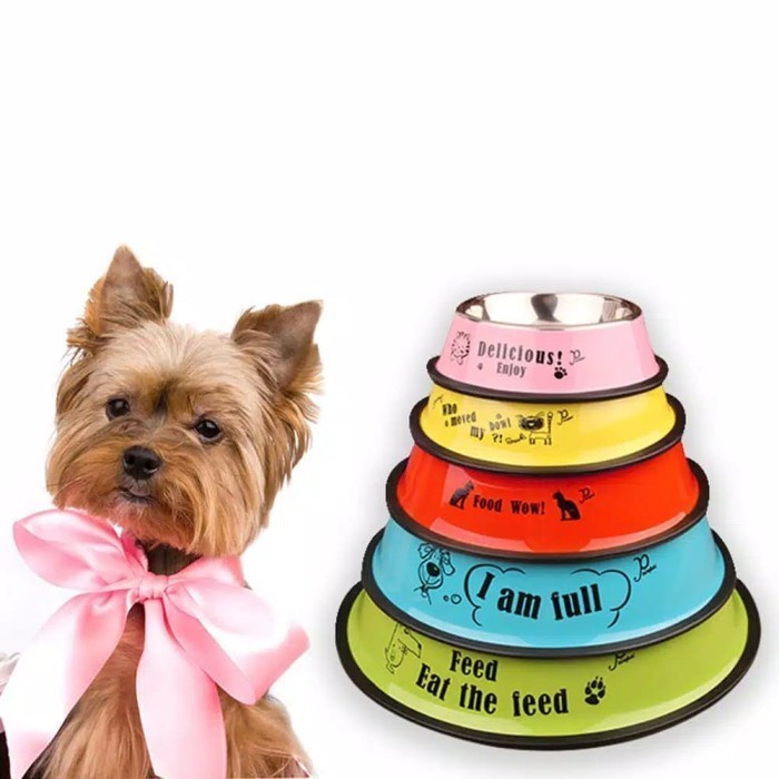 Tempat Makan Anjing Kucing &quot; STAINLESS STEEL WARNA XL&quot;