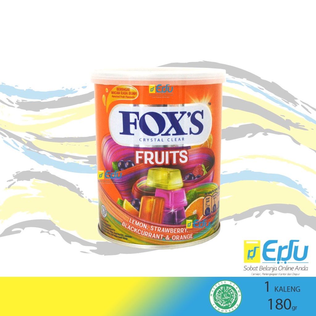 

KALENG Permen Fox's Crystal Clear Fruits Lemon Orange & Strawberry - 180gr