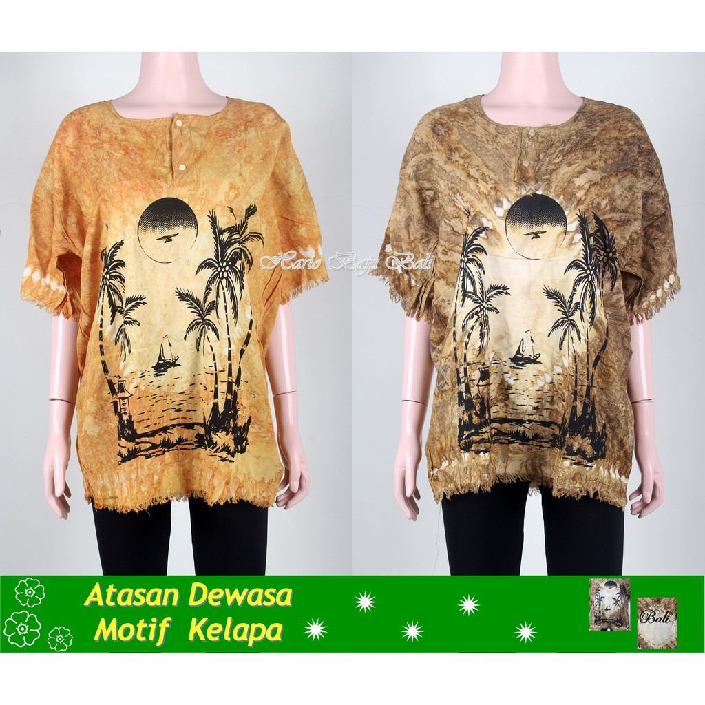 ATASAN BALI  MOTIF KELAPA KAOS  BALI  GROSIR Shopee Indonesia