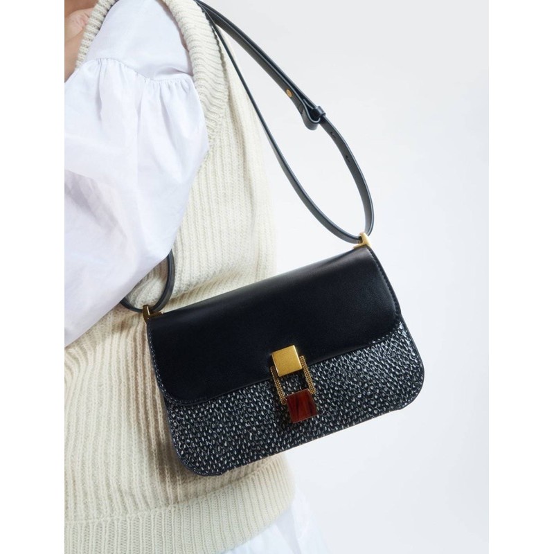 [COD] TAS SELEMPANG WANITA | TAS WANITA CK587 CK STONE EMBELLISHED CROSSBODY BAG PREMIUM IMPORT | TA