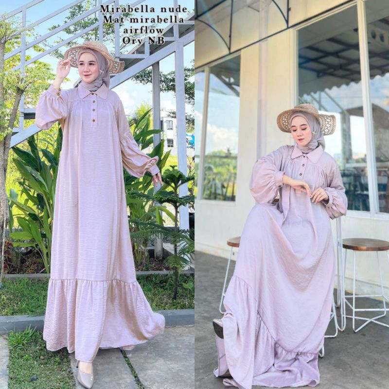 NEW DRESS MIRABELLA AIRFLOW BEST SELLER GAMIS MUSLIMAH KEKINIAN