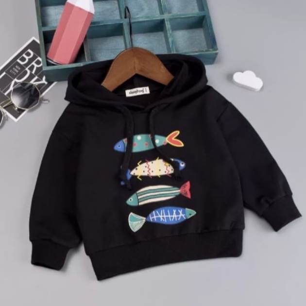 HOODIE ANAK UNISEX FOUR FISH - ATASAN TEBAL TERLARIS