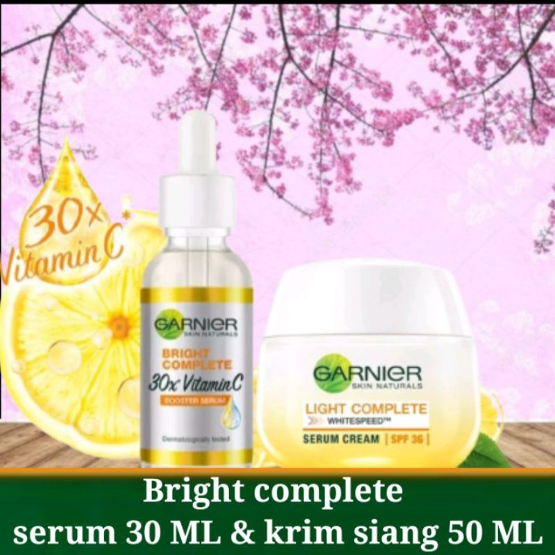 Garnier Bright Complete Serum 30 ML & Krim siang 50 ML