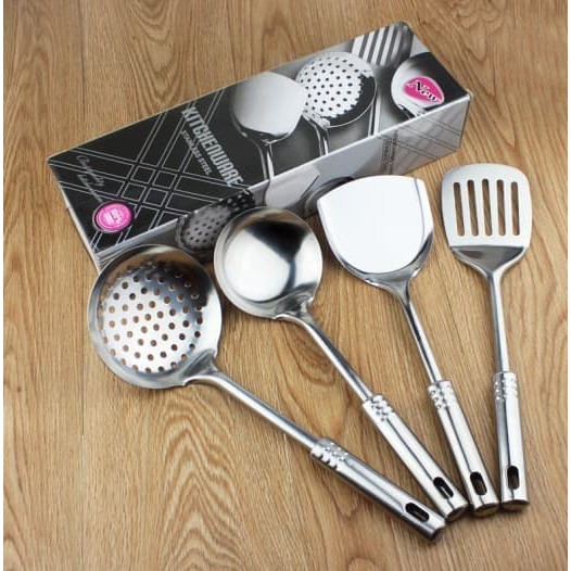 Kitchen Tool Peralatan Dapur Stainless Spatula set isi 4