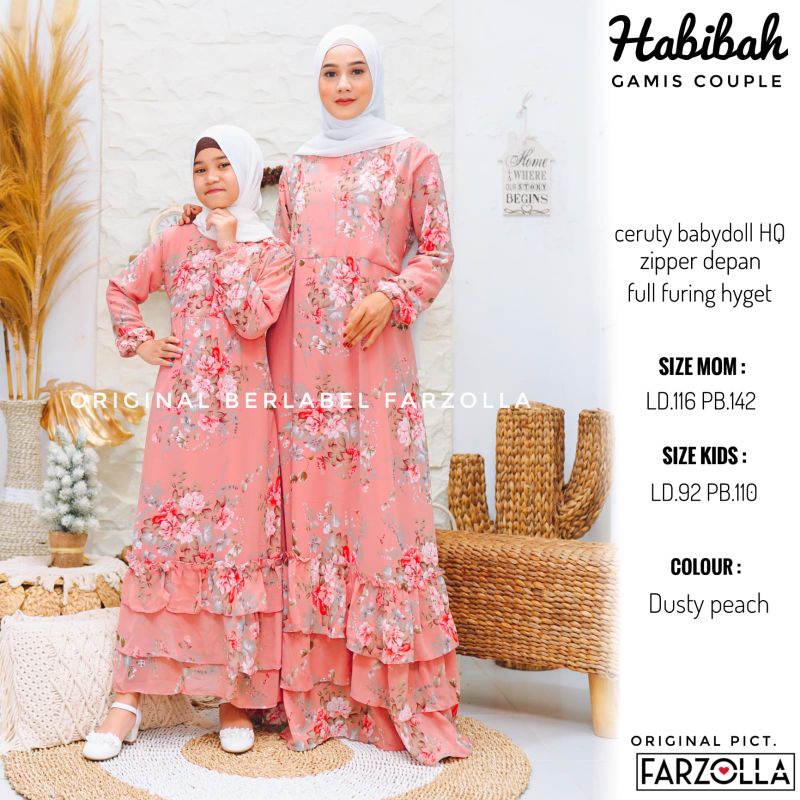 Habibah Gamis Couple By FARZOLLA | Gamis Wanita | Gamis Muslim | Dress Couple Ibu Anak