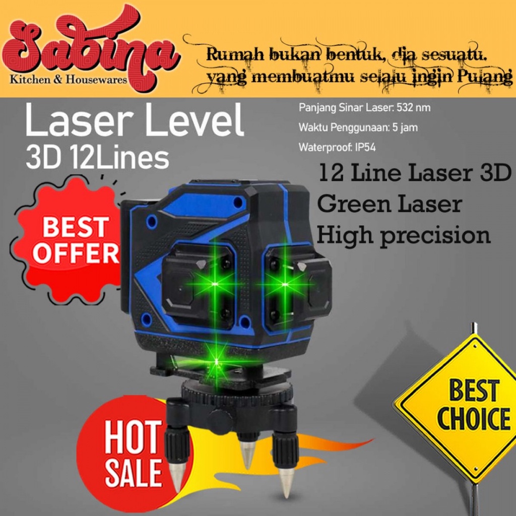 Mesin Self Leveling 12 Line Laser 3D High Precision Axis Konstruksi