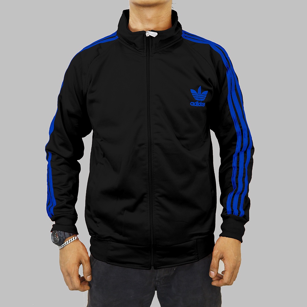 body motor smash lama... JAKET SPORT BIRU LIS HITAM/JAKET LOTTO/JAKET RUNNING LOGO BORDIR  /JAKET TR