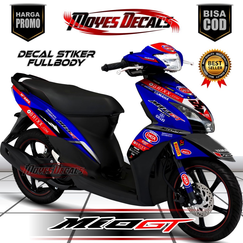 Sticker Decal Full Body MIO GT - Sticker Decal MIO GT PATA WSBK - Stiker Motor Mio GT PATA WSBK