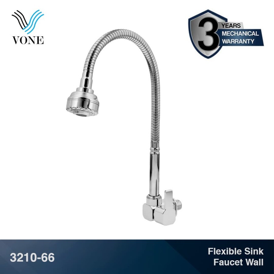 VONE 3210-66 Keran Kran Air Fleksibel Angsa Cuci Piring Tembok Chrome