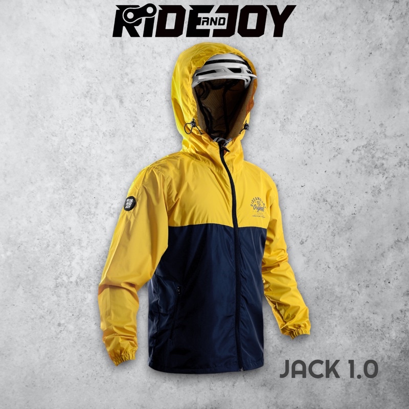 JACK1.0 YELLOW NAVY - Jaket Outdoor olahraga sepeda santai windbraker non waterproof MTB Downhill En