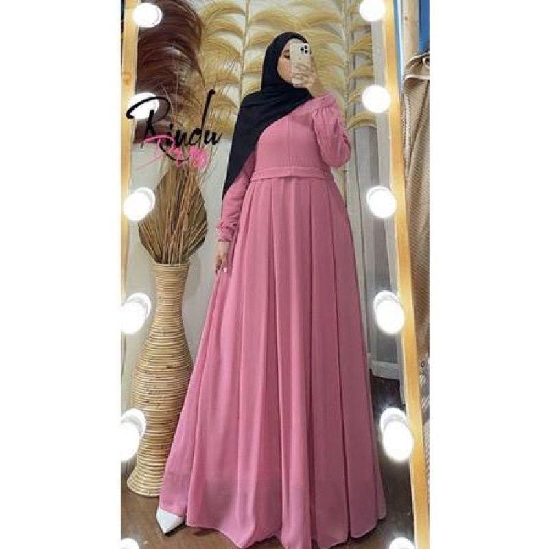 RINDU DRESS BAHAN CERUTY BABY DOLL PREMIUM/FILL FURING