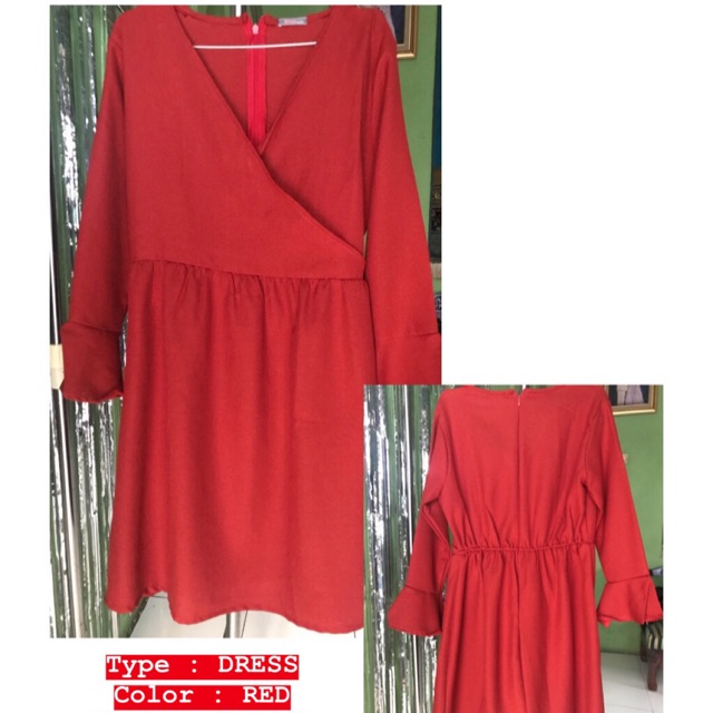 RED Dress preloved, preloved murah, preloved dress