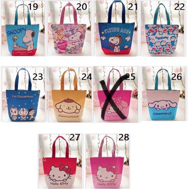 Tas Tangan Tote Bag Besar Shoulder Hello kitty Melody Stella Duffy Doraemon