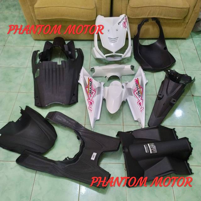 PAKETAN SATU SET COVER BODY HALUS KASAR BEAT KARBU LAMA PUTIH ORIGINAL