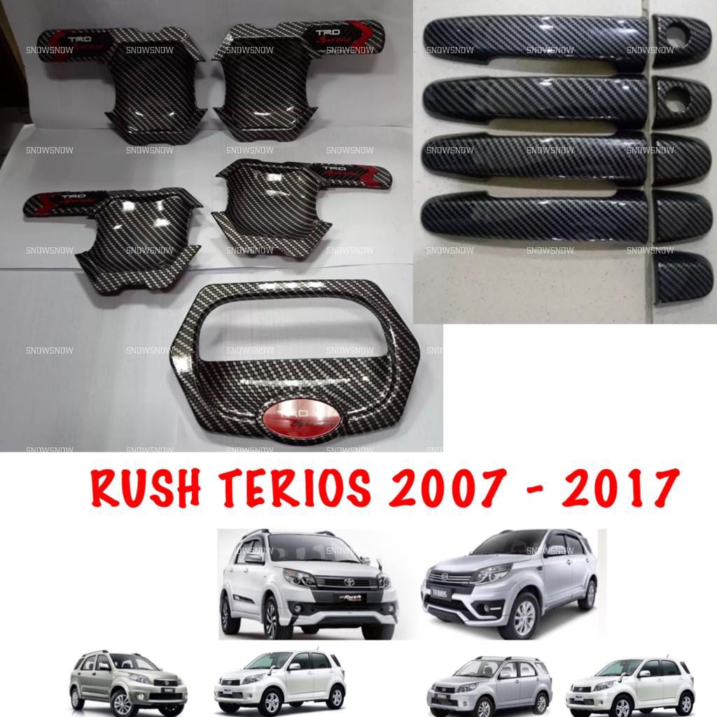 Paket Outer Handle Cover Rush Terios Old Lama 2007 2015 2017 Carbon