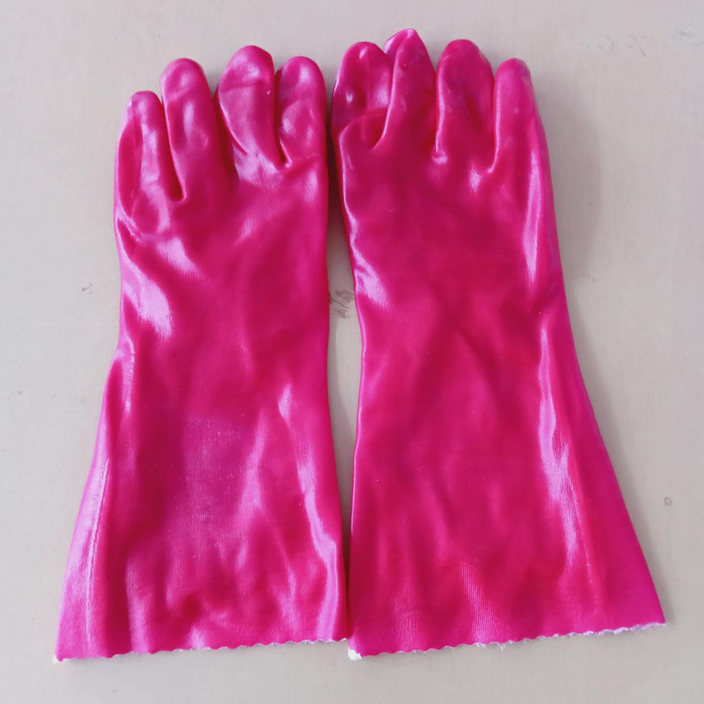 Sarung tangan PVC RED GLOVE 35 CM murah/ Sarung Tangan PVC terlaris