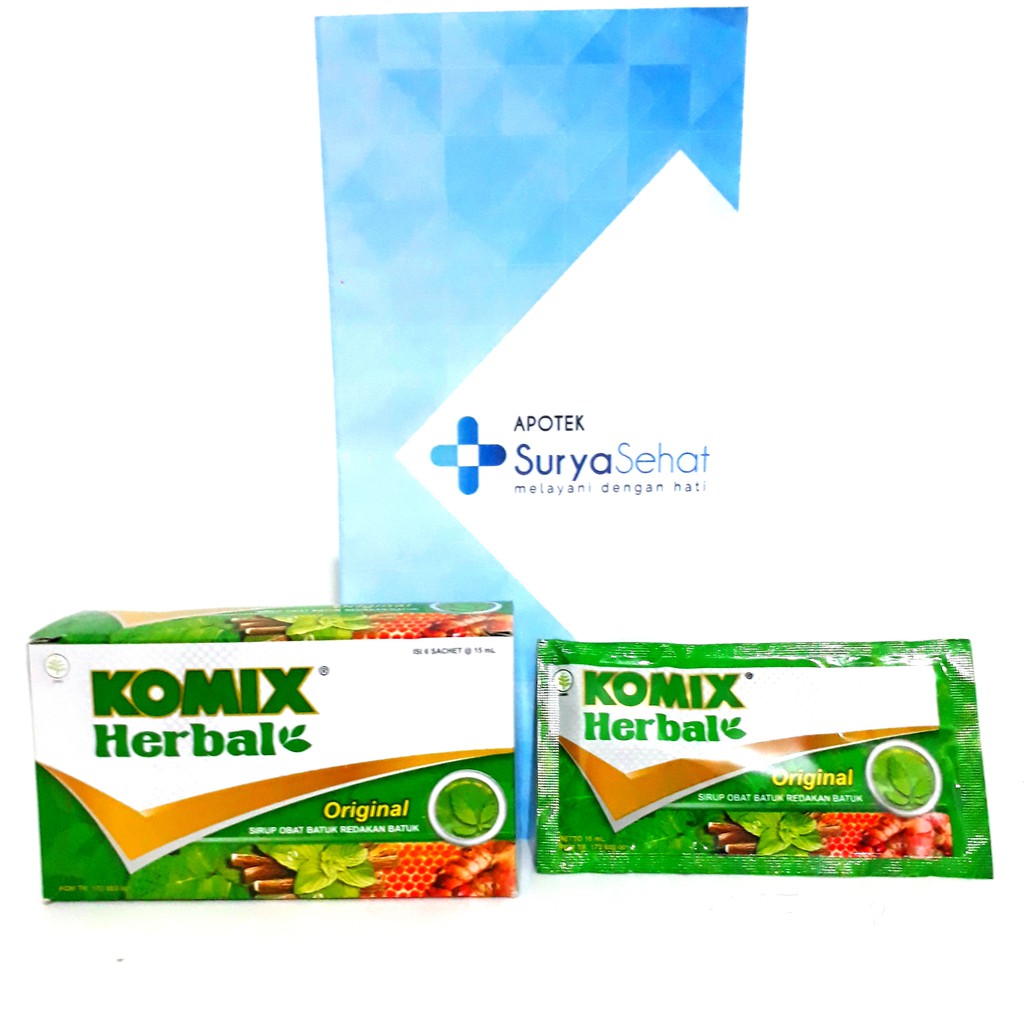 KOMIX HERBAL 1 sachet @ 15 ml Original - Obat Batuk Herbal - Apotek Surya Sehat