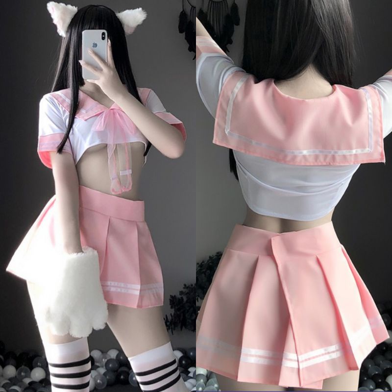 《Phiphii》Lingerie sexy cosplay setelan seragam sekolah jepang seifuku sailor school uniform