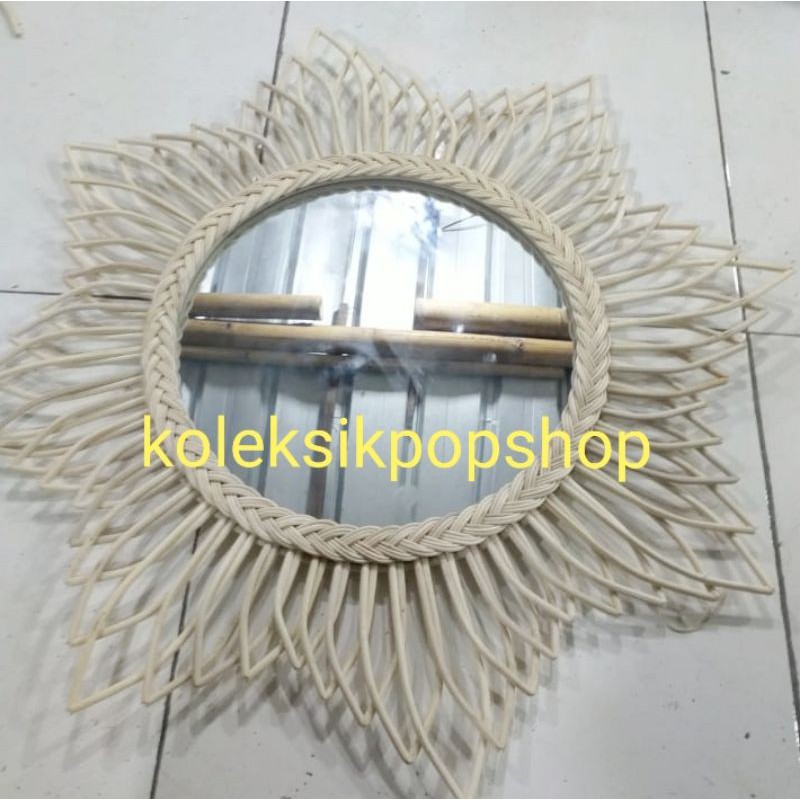 Cermin rotan besar, cermin dinding rotan alami