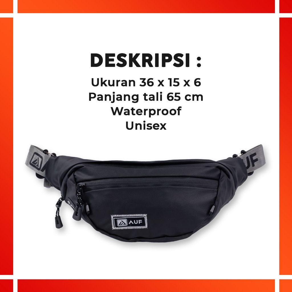 Waistbag Pria AUF MOON WATERPROOF Premium Tas selempang slempang bahu pinggang Laki westbag anti air sling bag slingbag cangklong cowok