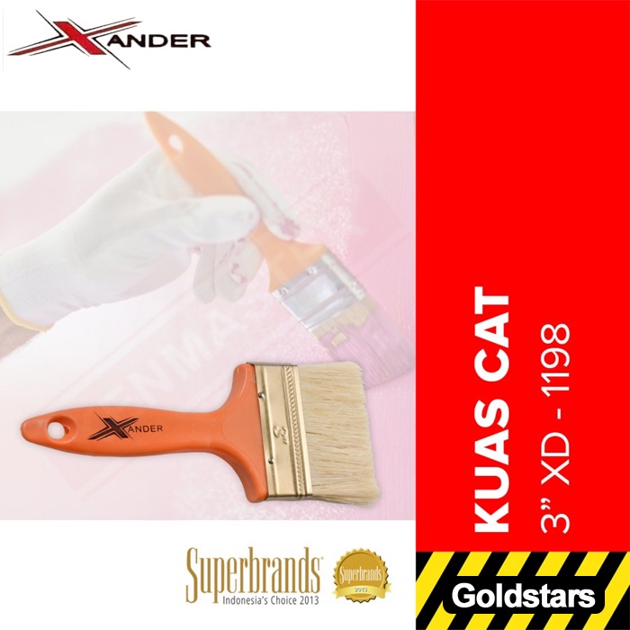 Kuas Tangan Xander XD 1198 ukuran 1 inch Kuas Cat gg plastik