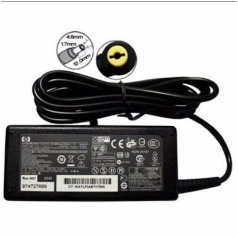 ADAPTOR CHARGER HP COMPAQ PRESARIO V3000 V3700 CQ510 Dv2000 6520 F700 C700 18.5V 3.5A (4.8x1.7) ORIGINAL