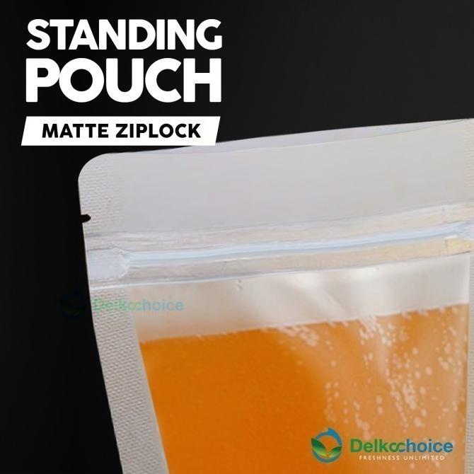 Standing Pouch MATTE ZIPLOCK Plastik Kemasan Makanan DELKOCHOICE