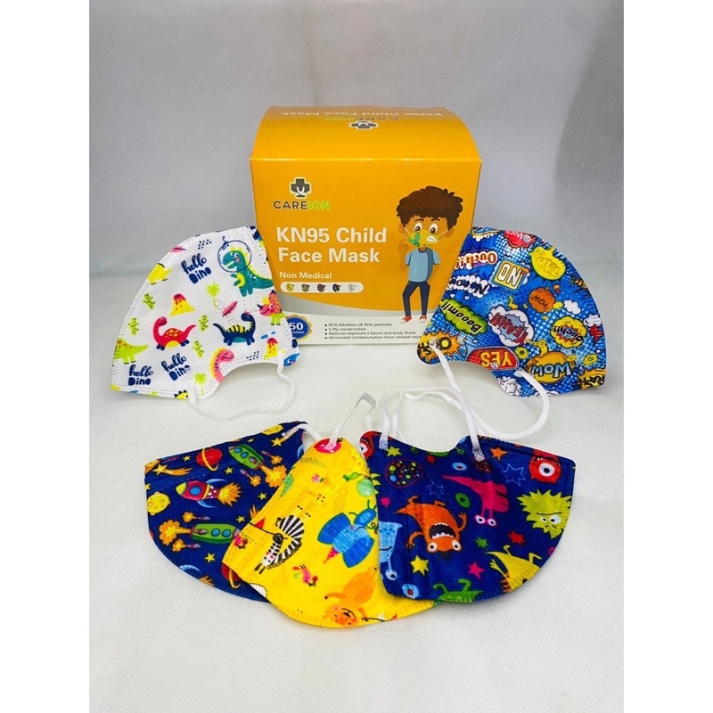 Masker Anak KN95 5ply Earloop Motif 10pcs &amp; 50pcs