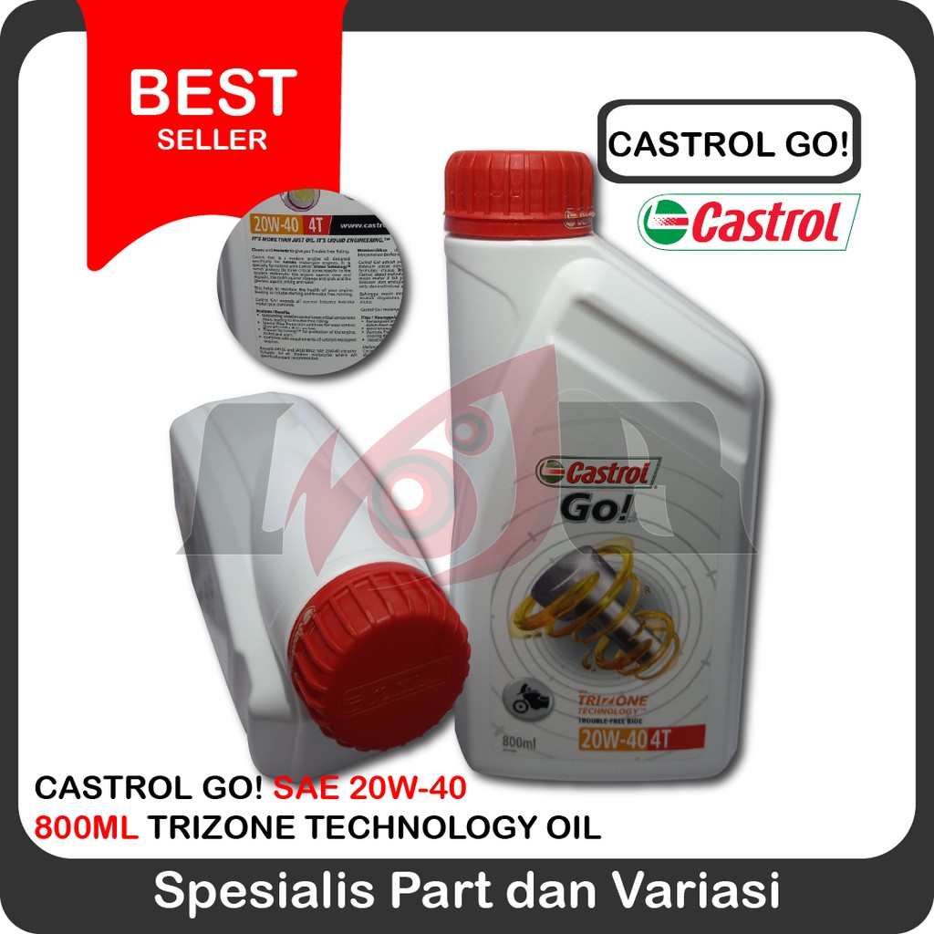 Castrol GO 4T 20w40 800ml Oli Motor Bebek Honda Yamaha Suzuki Kawasaki