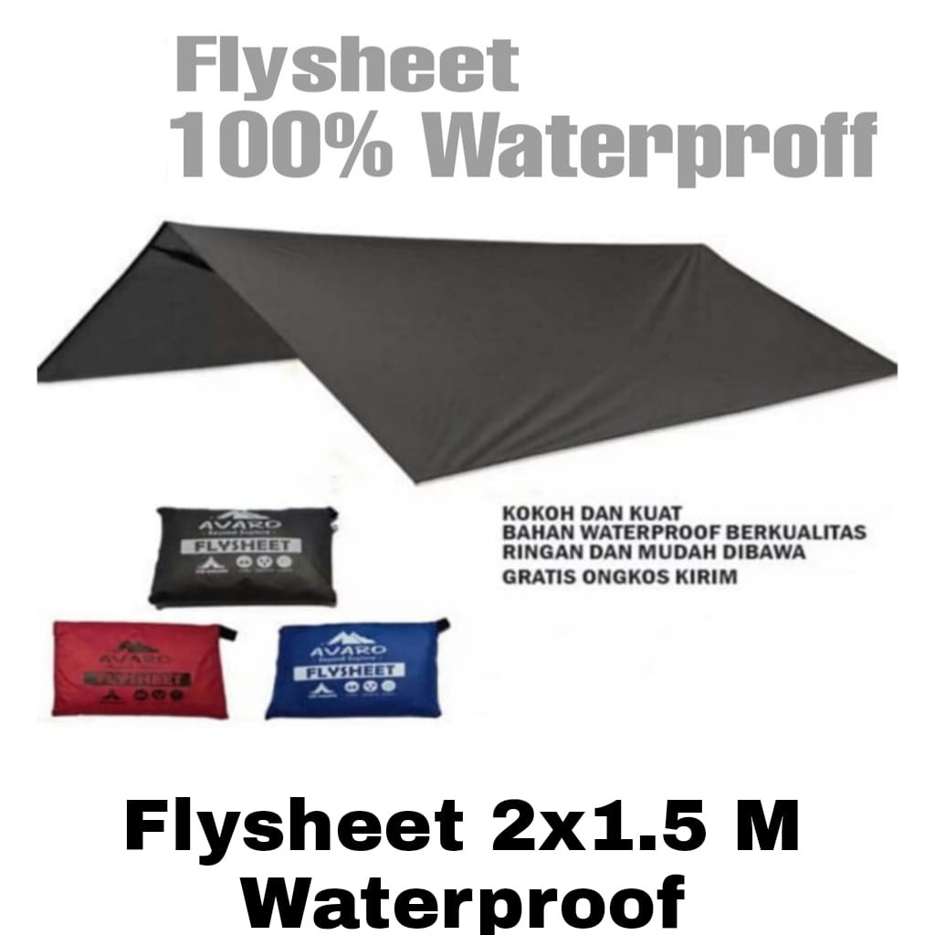 Flysheet 2x1.5 M Atap Tenda Waterproof - Atap Tenda Camping Flysheet 2x1.5 M - Flysheet 2x1.5 M Biva