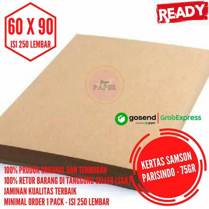 

KERTAS SAMSON 60X90 75 GR ISI 250 LEMBAR / KERTAS COKLAT / SAMPUL BUKU DFVDF65465