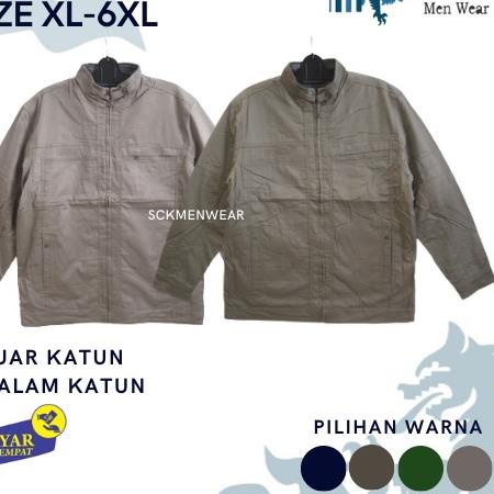 [SKU : JSN0P] Jaket Pria BOSS DRAGON IMPORT Bolak Balik Katun Krah Shanghai ukuran XL-6XL (JUMBO) /