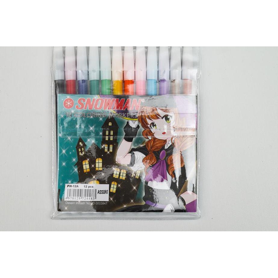 

|Borong|Kualitas nomer 1|Cepat!!! Spidol 12warna Snowman (12warna) Terbaru