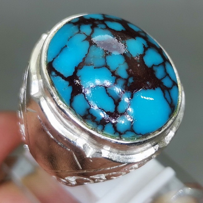 Batu cincin Pirus ring perak asli