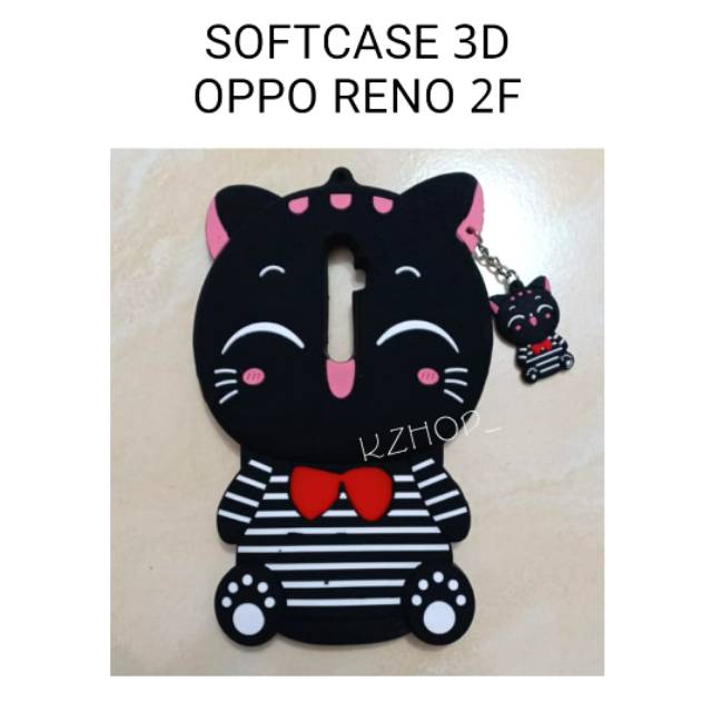 Softcase 3D Hp Xiaomi Oppo Reno 2F Case Silikon Cover Karakter Kucing Lucu