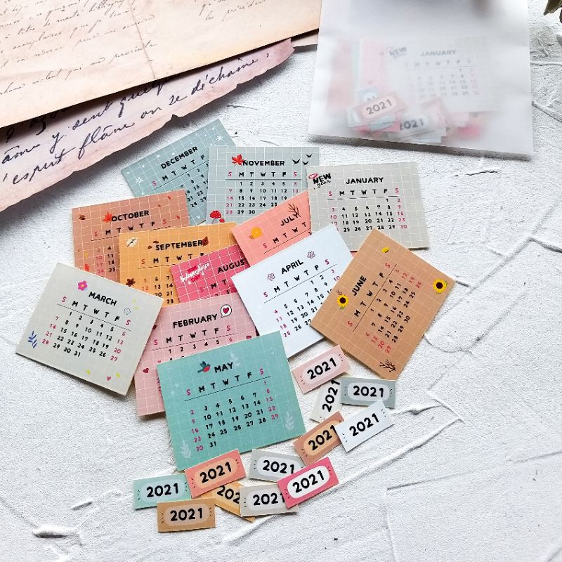 

Stiker Kalender 2021 Jurnal & Bujo / Calendar Stickers 2021 for Journal & Bujo