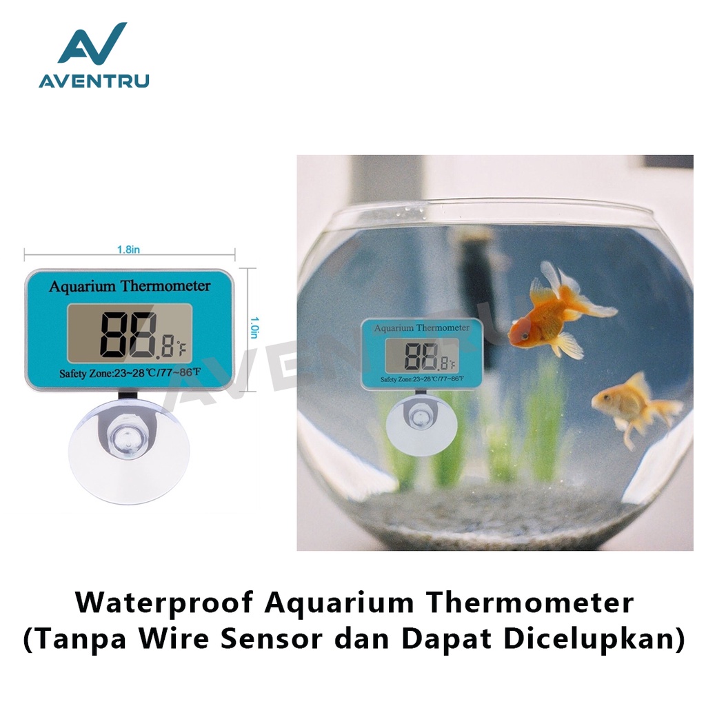 Pengukur Suhu Digital Termometer Air Ikan Aquarium Celup Anti Air SDT1