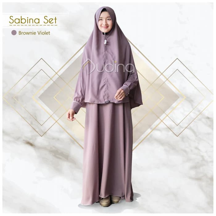 Terlasir Gamis syari set gamis polos set khimar Sabina set Audina Murah