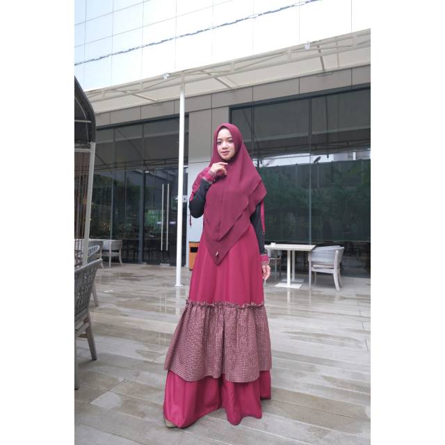 Dress Vs Maroon ORI viendra syari