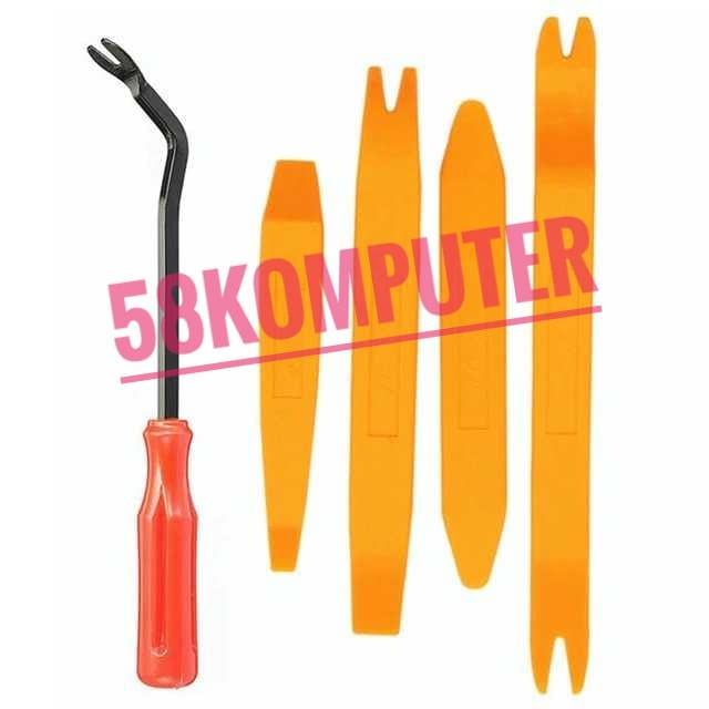 Alat Pengungkit body motor Cungkil Dasboard Mobil 5 In 1 CARTR Set Pengungkit Dashboard Audio Mobil Car Removal Pry Trim Tool