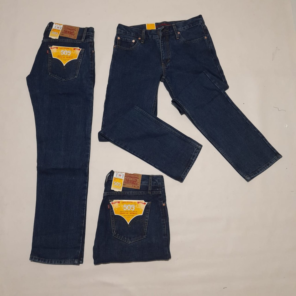 Celana Jeans Levi's 505 Standard Reguler Celana Jeans Panjang Dark Blue