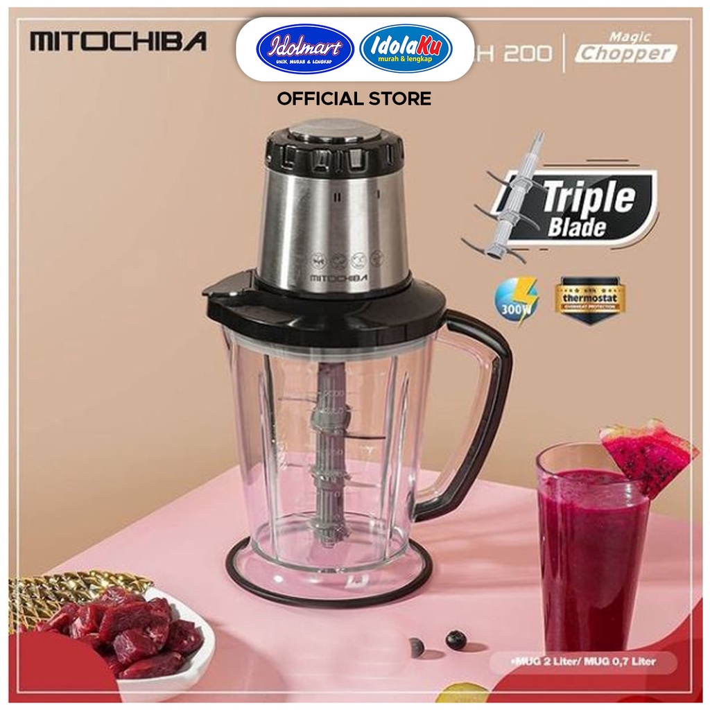 IDOLAKU MITOCHIBA Food Magic Chopper CH-200 Blender 2L Alat Penggiling &amp; Penghalus Bumbu Mito Semarang